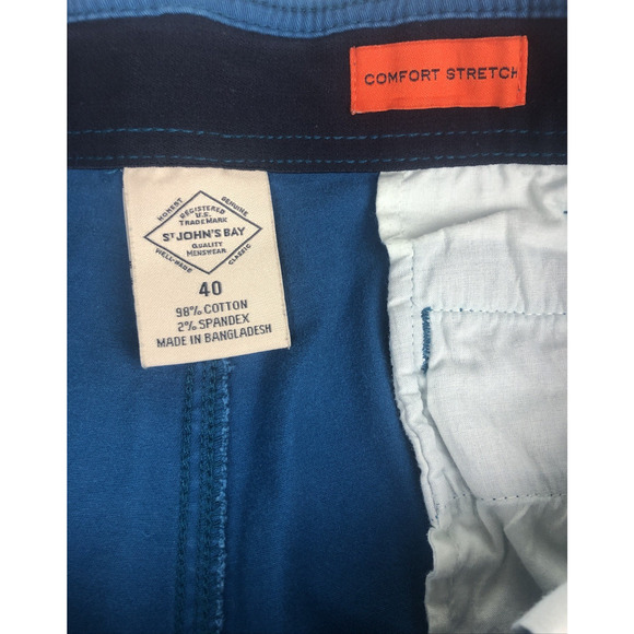 St. John's Bay Men's Cargo Shorts Size 40 Turquoise Blue Comfort Stretch - Picture 6 of 10